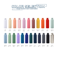 Botol Minum Custom Stainless Steel Vacuum Insulated 500ml Bebas BPA Merah Lucu Botol Air Flask Termos Portabel