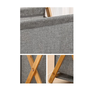 Cesto para Ropa Plegable NOVISON de Bambú y Tela Oxford, Ecológico, Resistente, con Marco en X, Plegable, Tamaño Personalizado, Logotipo Personalizado, para Uso Doméstico - Product Image 3
