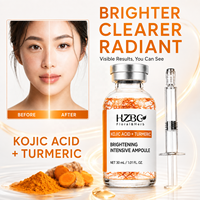 Ampoule éclaircissante pour la peau à l'acide kojique et au curcuma, sérum inhibiteur de mélanine, OEM, étiquette privée, vente en gros