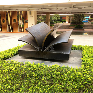 Escultura de Libro de Resina, Diseño Geométrico Abstracto, Decoración Moderna para Exteriores, para Pisos, Escuelas y Campus - Product Image 3
