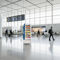 Distributeur automatique réfrigéré commercial GS Vending avec SDK, nettoyage automatique, écran tactile LCD, en acier inoxydable, capacité de 300 à 600 pièces, lumière UVend