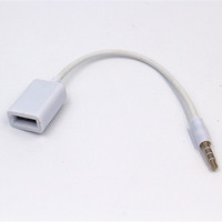 Câble adaptateur MP3 pour voiture USB femelle vers 3.5MM U Disk Connection 12V Car CD Player AUX Car Audio Cable