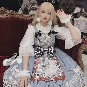 Japon gotik Lolita elbise kızlar Vintage koyu cenaze Lolita Jsk elbise kadın Harajuku Kawaii kolsuz Punk askı elbiseler