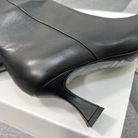 Bottines en cuir à bout carré pour femmes, avec fermeture éclair latérale, talon chaton, élégantes, noires, blanches, marron