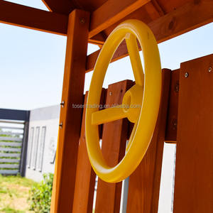 บ้านไม้เด็กเล่นพร้อมสไลเดอร์และบันไดปีนป่าย - ชุดของเล่นกลางแจ้งสำหรับสวนหลังบ้านพร้อมม้านั่ง - Product Image 5