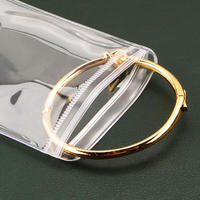 Pochette transparente en PVC avec fermeture éclair, sac de rangement pour bijoux, fermeture éclair réutilisable pour bracelets, boucles d'oreilles, emballage