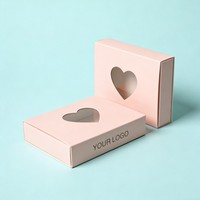 Boîte en carton recyclable pour tiroirs, impression numérique, emballage cadeau, logo gaufré or, pour outils cosmétiques et pinceaux, avec fenêtre
