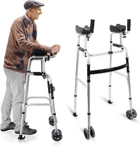 मंच के साथ समायोज्य एल्यूमीनियम वॉकर और रोलेटर के साथ समायोज्य एल्यूमीनियम वॉकर - Product Image 1