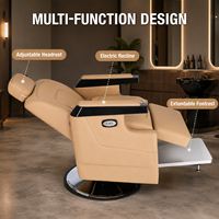 Fauteuil de Barbier Électrique Inclinable Ergonomique XFMC pour Salon de Coiffure, Mobilier de Salon, Personnalisation OEM/ODM pour Poste de Barbier