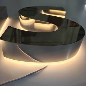 DINGYISIGN कस्टम बैकलिट 3D चैनल पत्र स्टेनलेस स्टील प्रबुद्ध व्यापार साइन दुकान लोगो साइन व्यापार खुदरा साइनबोर्ड - Product Image 3