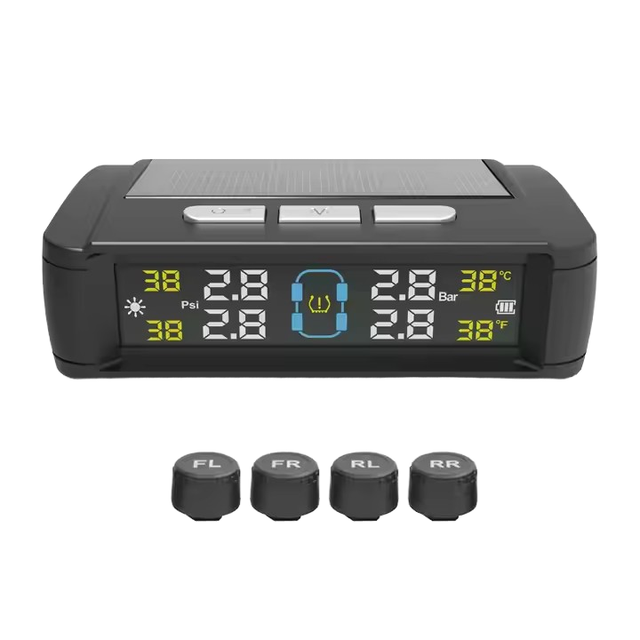 Solar Powered TPMS Digital Car Tire Pressure Alarm Monitor System Auto Security Tyre Pressure & Temperature Warning Tire Gauges