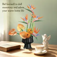 Kit de construction Jie Star Flower Model Kit, blocs de construction, plante tropicale oiseau de paradis, décoration d'intérieur, cadeau pour adultes, 796 pièces, créatif