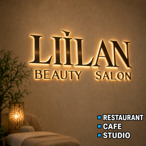 Lettres en relief rétroéclairées personnalisées avec halo lumineux pour studio de beauté et signalétique intérieure de magasin - Product Image 1