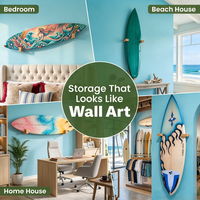 Support mural en bois pour planches de surf, support mural décoratif en bois pour planches à pagaie, support de rangement pour planches de surf