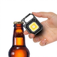 Mini lampe torche LED COB d'urgence rechargeable par Type-C, indice IP44, 7 modes (450 lumens), porte-clés, lumière rouge