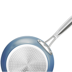 Batterie de cuisine 12 pièces en céramique bleue antiadhésive avec couvercles en verre et poignées en acier inoxydable, compatible gaz et induction – Offre spéciale - Product Image 4