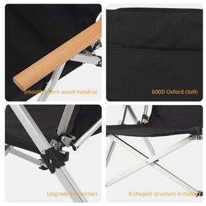 Chaises de plage pliantes ultra-légères et robustes avec logo personnalisé d'usine, chaise de camping à dossier bas - Product Image 5