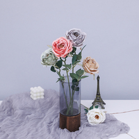 Single Branch Gold Seide Rose Vintage Light Luxus Weiche Dekoration Blumen rose für Hochzeit und Tisch dekoration Künstliche Blume