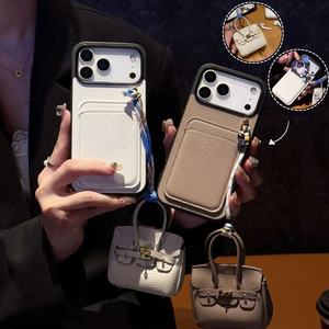 กระเป๋าใส่บัตรลายลิ้นจี่ชื่อใหญ่สุดหรู + เคสหูฟังสำหรับ iPhone 17-11 PRO MAX x/ XS MAX 6/7/8 PLUS ฝาหลังป้องกันการตก - Product Image 3