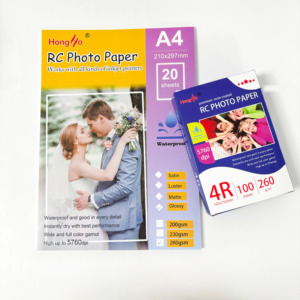 Papier photo <span class=keywords><strong>RC</strong></span> brillant, satiné, mat, soyeux, lustré, 200 g/m², 240 g/m², 260 g/m², A4, A3, imperméable, pour impression jet d'encre - Product Image 1