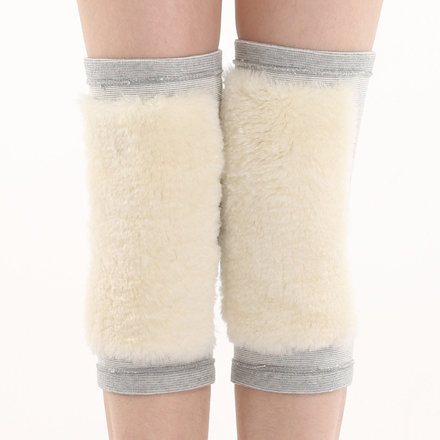 Men's and Women's Wool Knee Pads with Plush and Thick Insulation in Winter for Knee protection Customizable