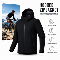 Veste softshell à capuche pour homme, sans couture, coupe-vent, respirante, hydrofuge, extensible dans 4 directions, fermeture éclair, pour les voyages, la randonnée