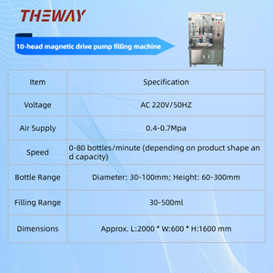 Machine de remplissage automatique à haute vitesse à 10 têtes avec pompe magnétique numérique pour applications d'eau pure, de bière, de <span class=keywords><strong>soda</strong></span> et de produits chimiques - Product Image 2