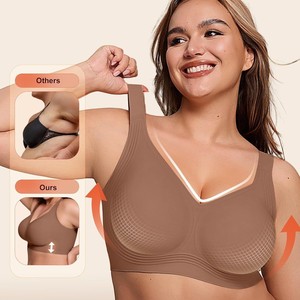 Reggiseno sportivo da donna <span class=keywords><strong>taglie</strong></span> forti per il commercio estero, senza ferretto, con design liscio e senza cuciture che copre tutta la zona. - Product Image 3