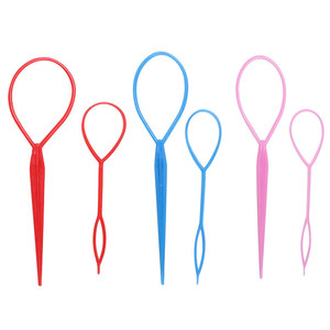 อุปกรณ์ทำผมแบบถักเปีย 1 ชิ้น ที่ทำผมหางม้า วัสดุพลาสติก สีดำ ที่หนีบผมหางม้า อุปกรณ์จัดแต่งทรงผม - Product Image 1