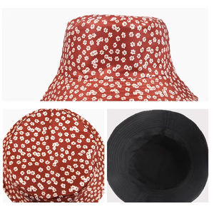 Chapeau Bob en Coton Brodé de Couleur Unie Tendance Japonaise de Haute Qualité pour Femme, Réversible, Décontracté, Idéal pour les Voyages et la Protection Solaire - Product Image 2
