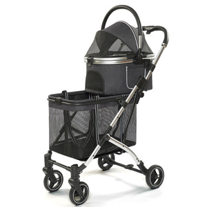 <span class=keywords><strong>Poussette</strong></span> pour animaux de compagnie pliable légère à <span class=keywords><strong>double</strong></span> couche, très vendue, 4 roues, grande capacité pour plusieurs chiens et chats - Product Image 1