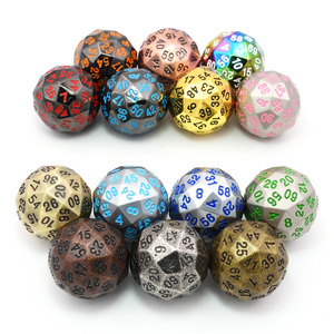 Jeux de Rpg personnalisés en gros dés polyédriques galvanoplastie couleur 100 côtés métal coeur dés dorés D100 - Product Image 1