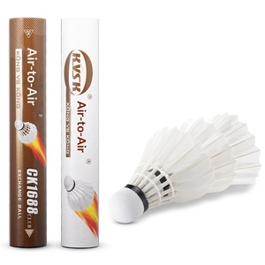 Volants de <span class=keywords><strong>badminton</strong></span> Air-to-air <span class=keywords><strong>en</strong></span> plumes de canard CK1688club, <span class=keywords><strong>double</strong></span> tête, noyau <span class=keywords><strong>en</strong></span> liège sandwich, niveau tournoi professionnel, lot de 12 - Product Image 4