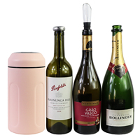 Refroidisseur de vin portable personnalisé sans glace en métal pour champagne seau refroidisseur de bouteille de vin isolé à double paroi en acier inoxydable