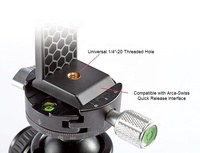 Soporte de zapata fría doble Takenoken Compatible con Arca-Swiss Interface 360 Rotación Adaptador de montaje de trípode de plástico Soporte de clip para teléfono celular