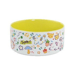 Doe Pet – Gamelle de luxe en céramique pour chat et chien, forme arrondie, motif graffiti, design mignon - Product Image 5