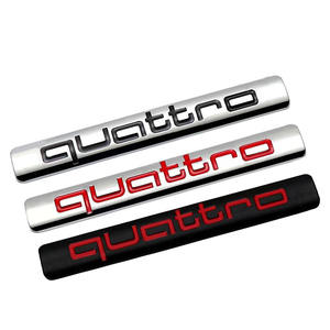 สติกเกอร์โลหะ <span class=keywords><strong>Quattro</strong></span> 68x10มม. สำหรับรถยนต์, สีเงิน - Product Image 2