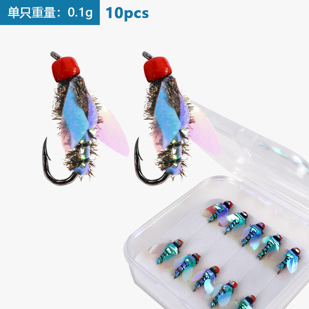 Juego de anzuelos para moscas de 10 piezas.