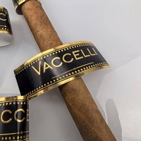 Offre Spéciale étiquette de marque privée de cigare personnalisée gaufrage UV impression feuille d'or papier cigare bande anneau étiquette d'emballage Logo personnalisé