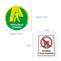 Panneau de sol adhésif simple face en PVC acrylique, flèche de signalisation pour extincteur