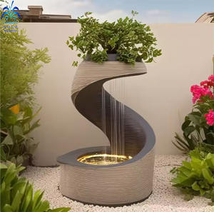 نافورة مياه داخلية وخارجية كبيرة من الراتنج على الطراز الأوروبي بتصميم متدفق، مناسبة كديكور للمنزل والحديقة وتوضع على سطح المكتب أو الحائط - Product Image 6