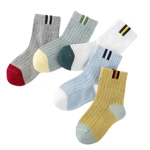 Wholesale Sale Toddler Kid Children Cotton Unisex Socks Combed Cotton Newborn S[ring Autumn Warm Baby Cute Mid-calf Socks