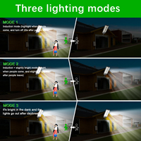 Lampe étanche 8000 Lm super lumineuse avec télécommande pour jardin, mur, extérieur, lampadaires solaires crépusculaires avec détecteur de mouvement