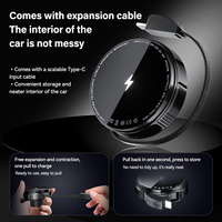 Support de téléphone magnétique flexible étanche de haute qualité avec charge sans fil, câble rétractable, rotation à 360 degrés, portable et universel