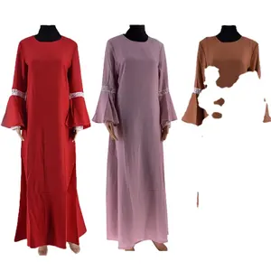 最新热卖女装马来西亚伊斯兰1圈雪纺莱卡弹力速溶头巾穆斯林abaya连衣裙