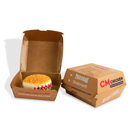 Boîtes à hamburger avec logo personnalisé de qualité alimentaire Kraft enduit de PE imperméable haut de gamme pour cafés camions de nourriture Chewing-gum Sushi aliments pour bébés