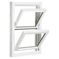 Fenêtres à double battant en PVC noir et blanc de style nord-américain avec moustiquaire magnétique