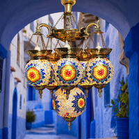 Lampe suspendue en mosaïque turque artisanale Marrakech 6 Globes, lustre marocain pour la décoration de la maison
