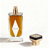 Flacon de parfum rectangulaire en verre de luxe sur mesure, nouveau design, unique, 100 ml, vente en gros avec bouchon