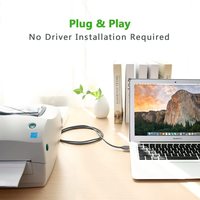 UGREEN USB ke DB25 Adaptor Kabel Printer Paralel Konektor Pria ke Wanita Konverter IEEE 1284 untuk PC Desktop Laptop